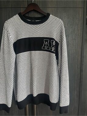 Armani Exchange Black & White Patterned Knit Pullover
